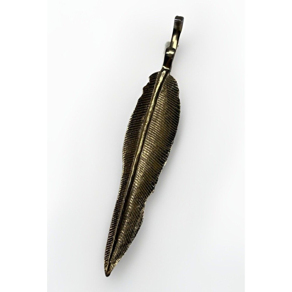 Brass Feather Bottle Opener Barware Gold Tone Rustic Decor